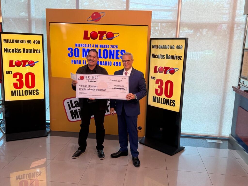 LEIDSA entrega RD$30 millones al ganador número 498 del Loto