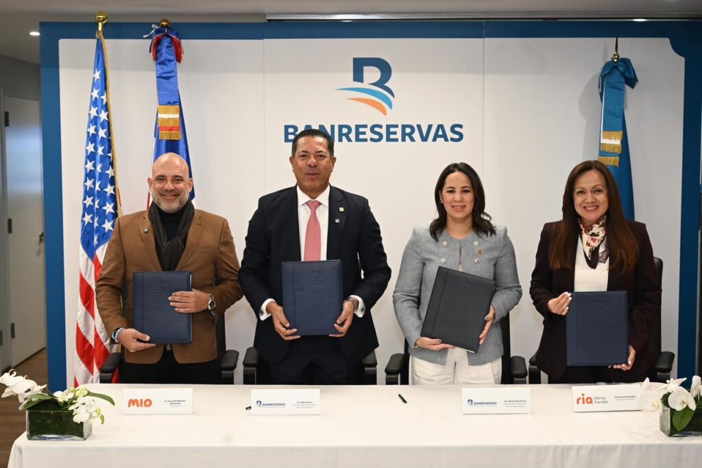 Banreservas, MIO y Ría Money Transfer anuncian alianza para fortalecer remesas e inclusión financiera en República Dominicana
